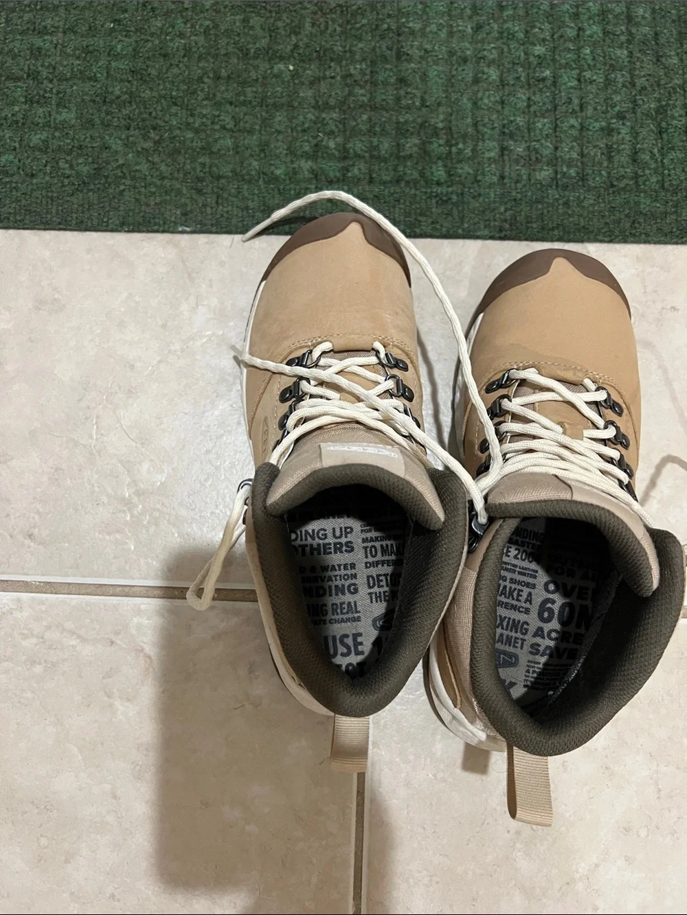 Keen tan and brown lace-up hiking boots
